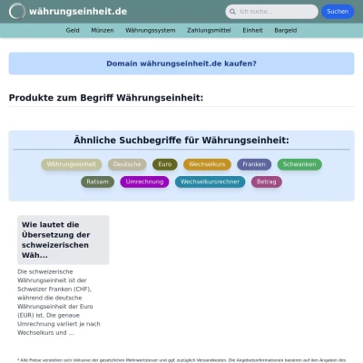 Screenshot währungseinheit.de