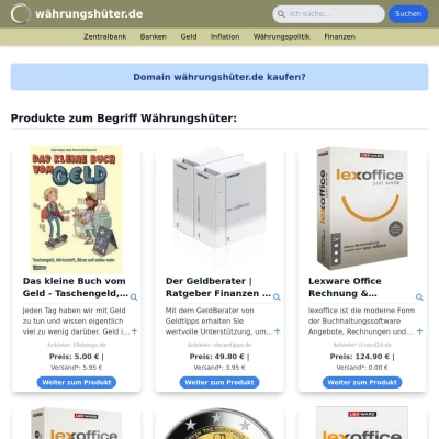 Screenshot währungshüter.de