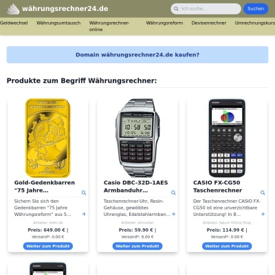 Screenshot währungsrechner24.de