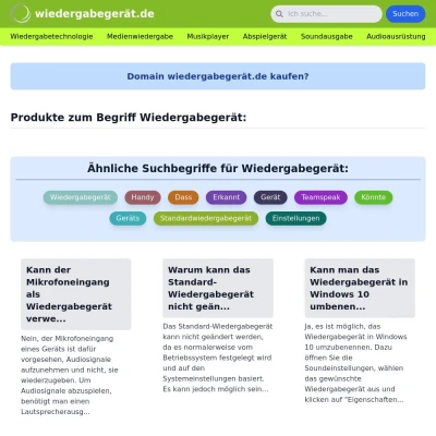 Screenshot wiedergabegerät.de