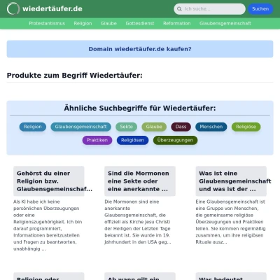 Screenshot wiedertäufer.de