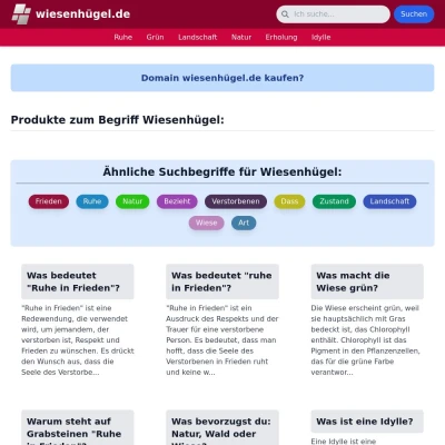 Screenshot wiesenhügel.de