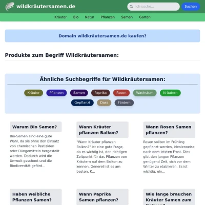 Screenshot wildkräutersamen.de