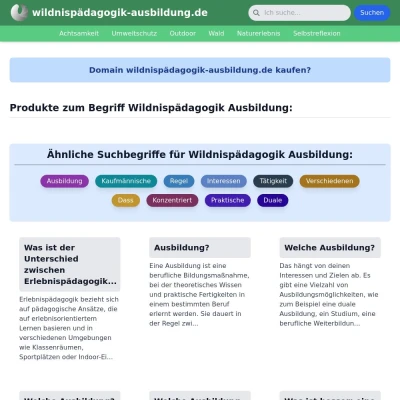 Screenshot wildnispädagogik-ausbildung.de