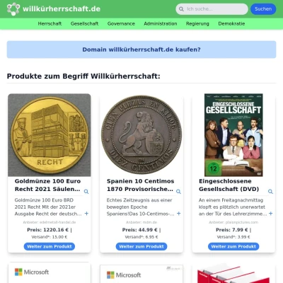 Screenshot willkürherrschaft.de