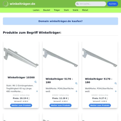 Screenshot winkelträger.de