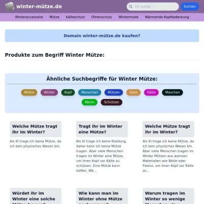 Screenshot winter-mütze.de