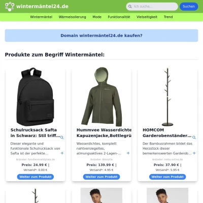 Screenshot wintermäntel24.de
