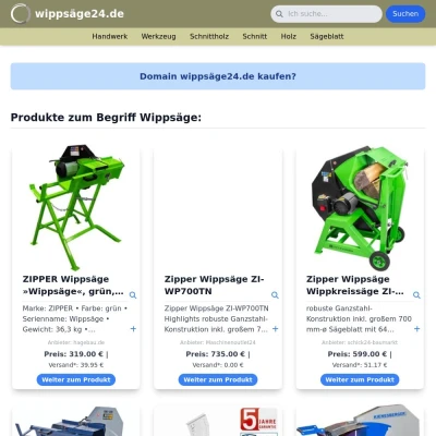 Screenshot wippsäge24.de