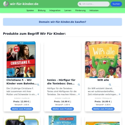 Screenshot wir-für-kinder.de