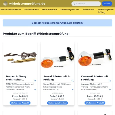 Screenshot wirbelstromprüfung.de