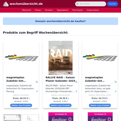 Screenshot wochenübersicht.de