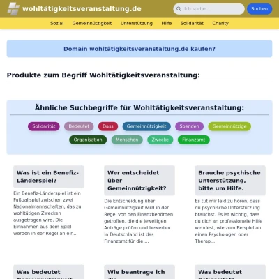 Screenshot wohltätigkeitsveranstaltung.de