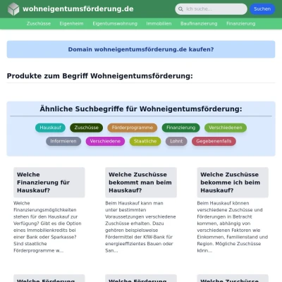 Screenshot wohneigentumsförderung.de