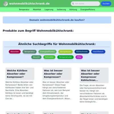 Screenshot wohnmobilkühlschrank.de