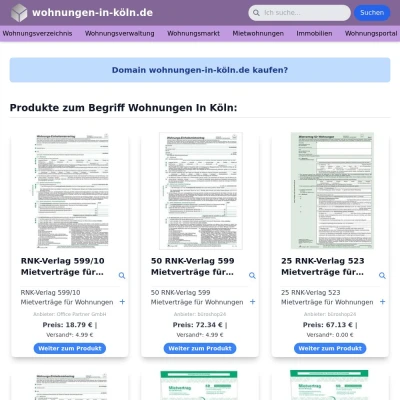 Screenshot wohnungen-in-köln.de
