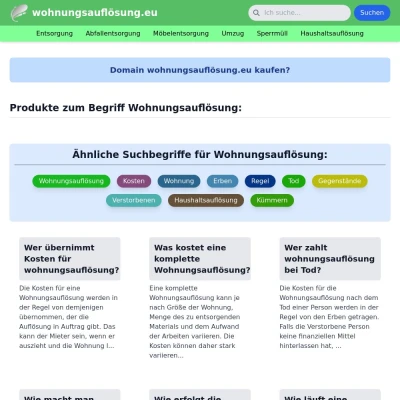 Screenshot wohnungsauflösung.eu