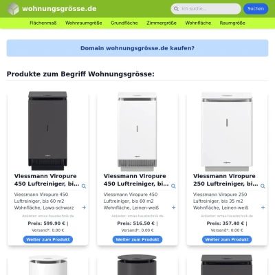 Screenshot wohnungsgrösse.de