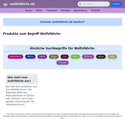 Screenshot wolfsfährte.de