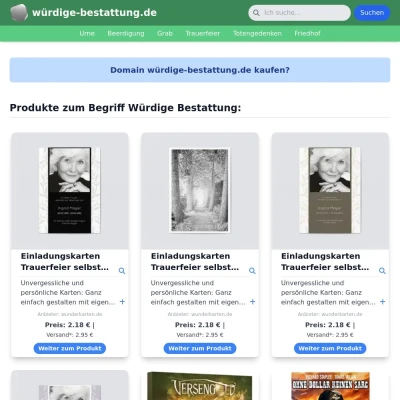 Screenshot würdige-bestattung.de