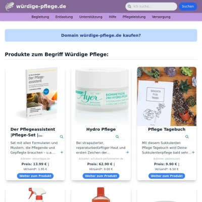 Screenshot würdige-pflege.de