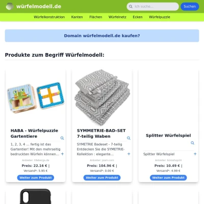 Screenshot würfelmodell.de