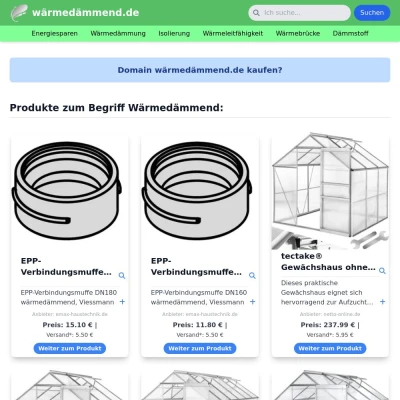 Screenshot wärmedämmend.de