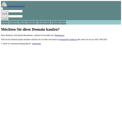 Screenshot wärmeentwicklung.de