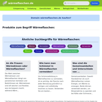 Screenshot wärmeflaschen.de