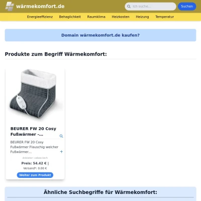 Screenshot wärmekomfort.de