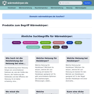 Screenshot wärmekörper.de