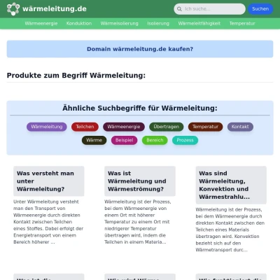 Screenshot wärmeleitung.de