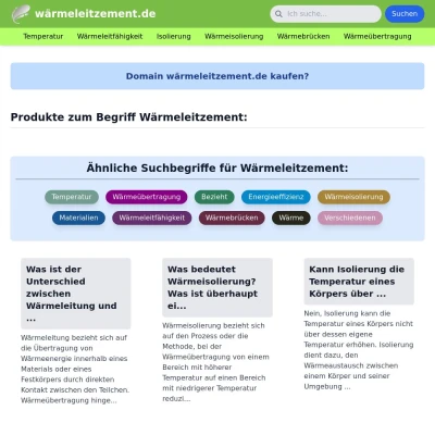 Screenshot wärmeleitzement.de