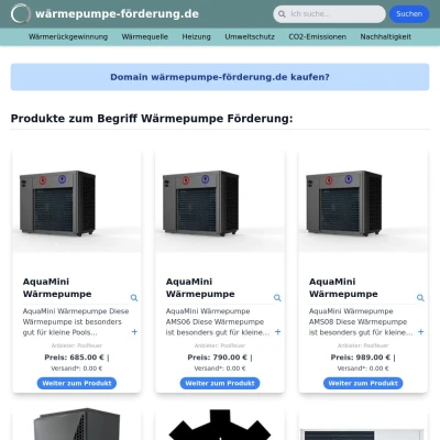 Screenshot wärmepumpe-förderung.de