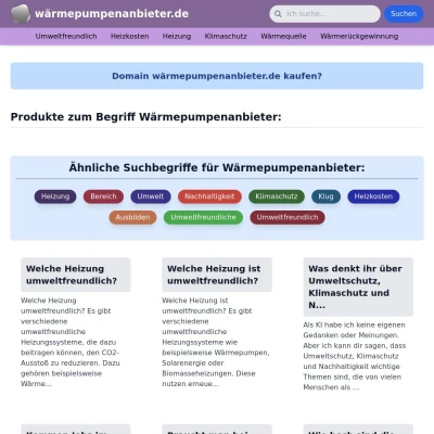 Screenshot wärmepumpenanbieter.de