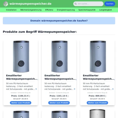 Screenshot wärmepumpenspeicher.de