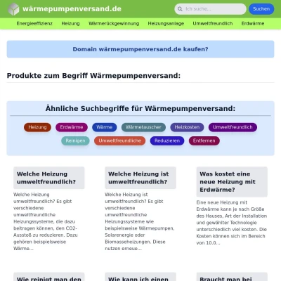 Screenshot wärmepumpenversand.de