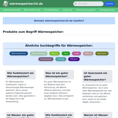 Screenshot wärmespeicher24.de