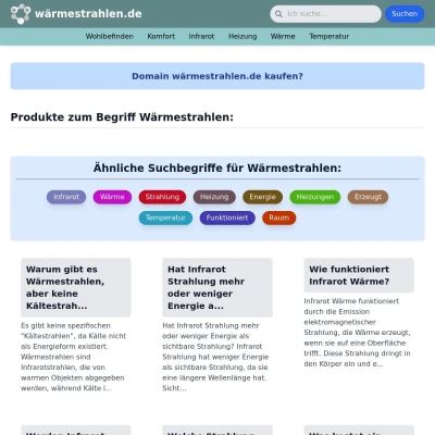 Screenshot wärmestrahlen.de