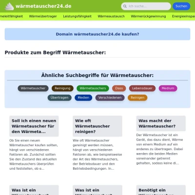 Screenshot wärmetauscher24.de