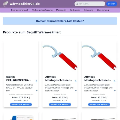 Screenshot wärmezähler24.de