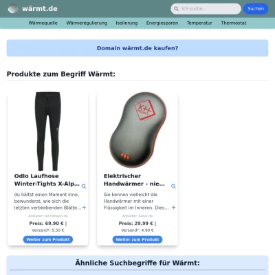 Screenshot wärmt.de