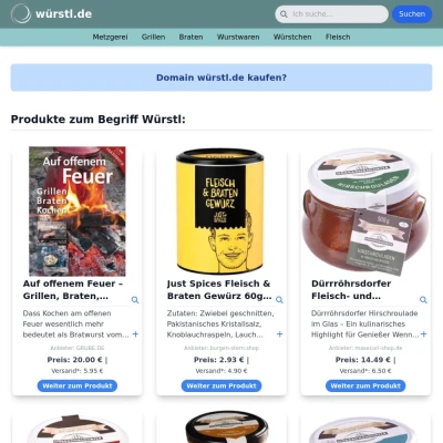 Screenshot würstl.de