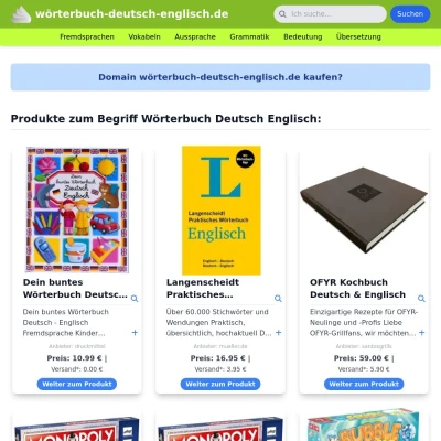 Screenshot wörterbuch-deutsch-englisch.de