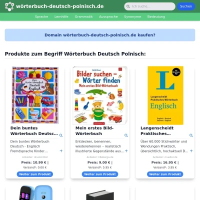 Screenshot wörterbuch-deutsch-polnisch.de