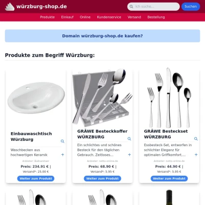 Screenshot würzburg-shop.de