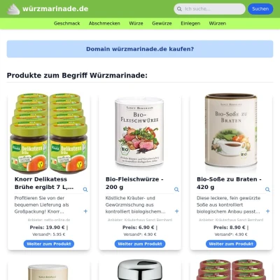 Screenshot würzmarinade.de