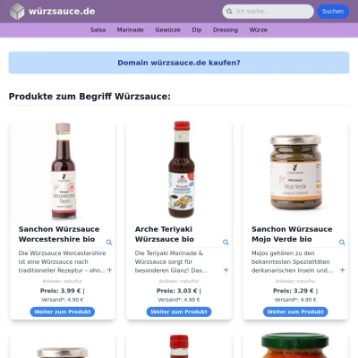 Screenshot würzsauce.de