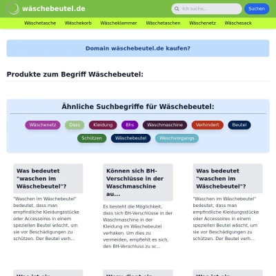 Screenshot wäschebeutel.de