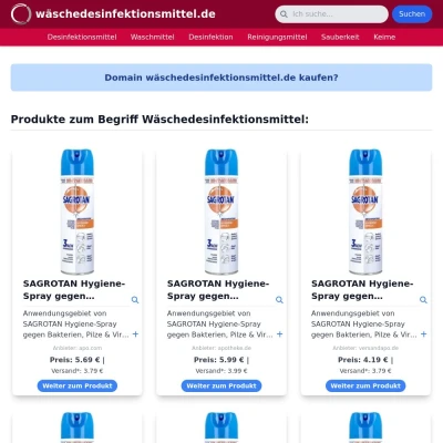 Screenshot wäschedesinfektionsmittel.de